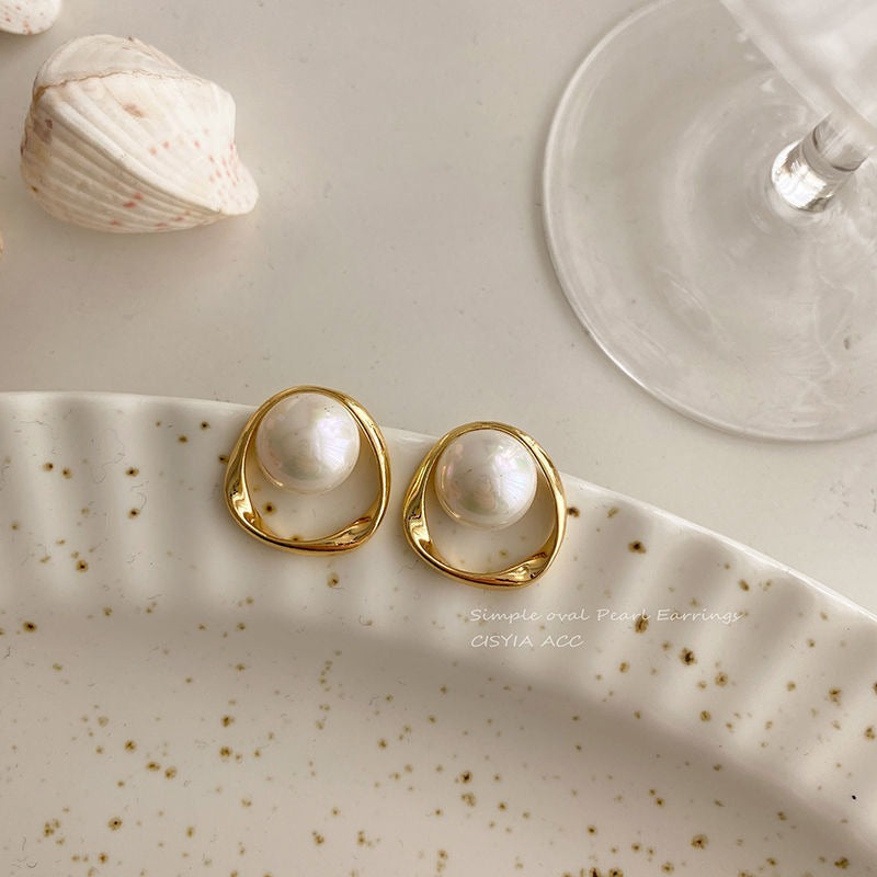 Oval Twisted Loop Earrings