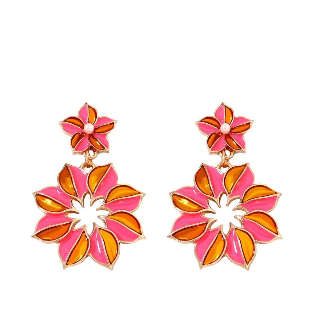 Retro Exaggerated Flower Earrings